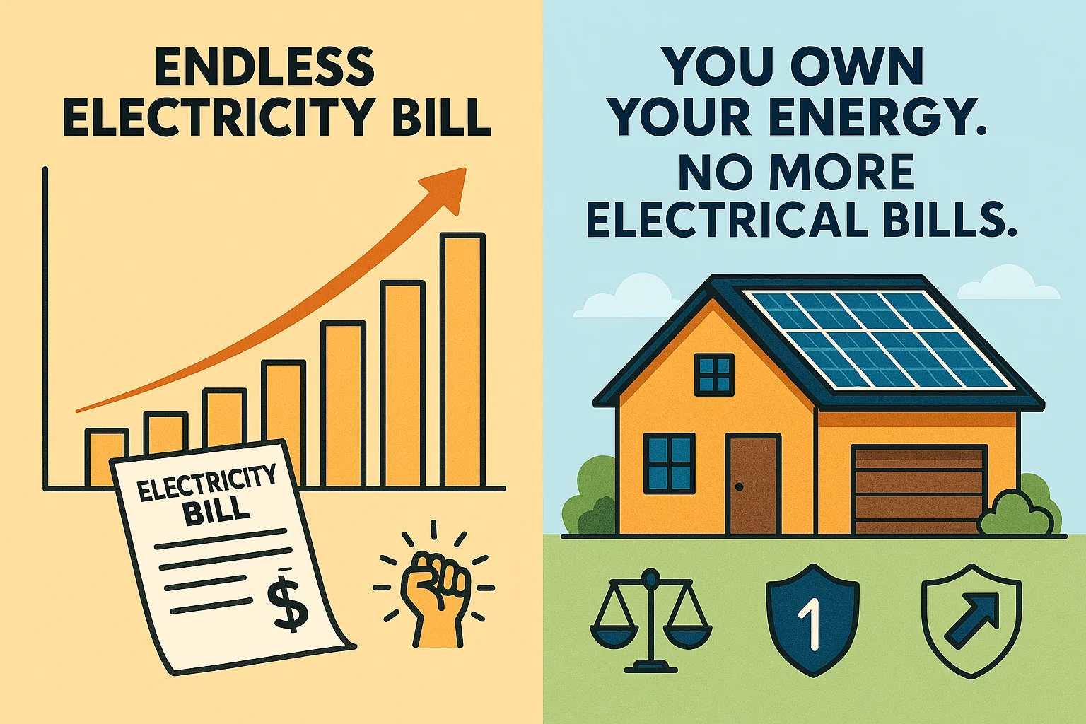 Chart comparing utility bills vs PPA costs over time